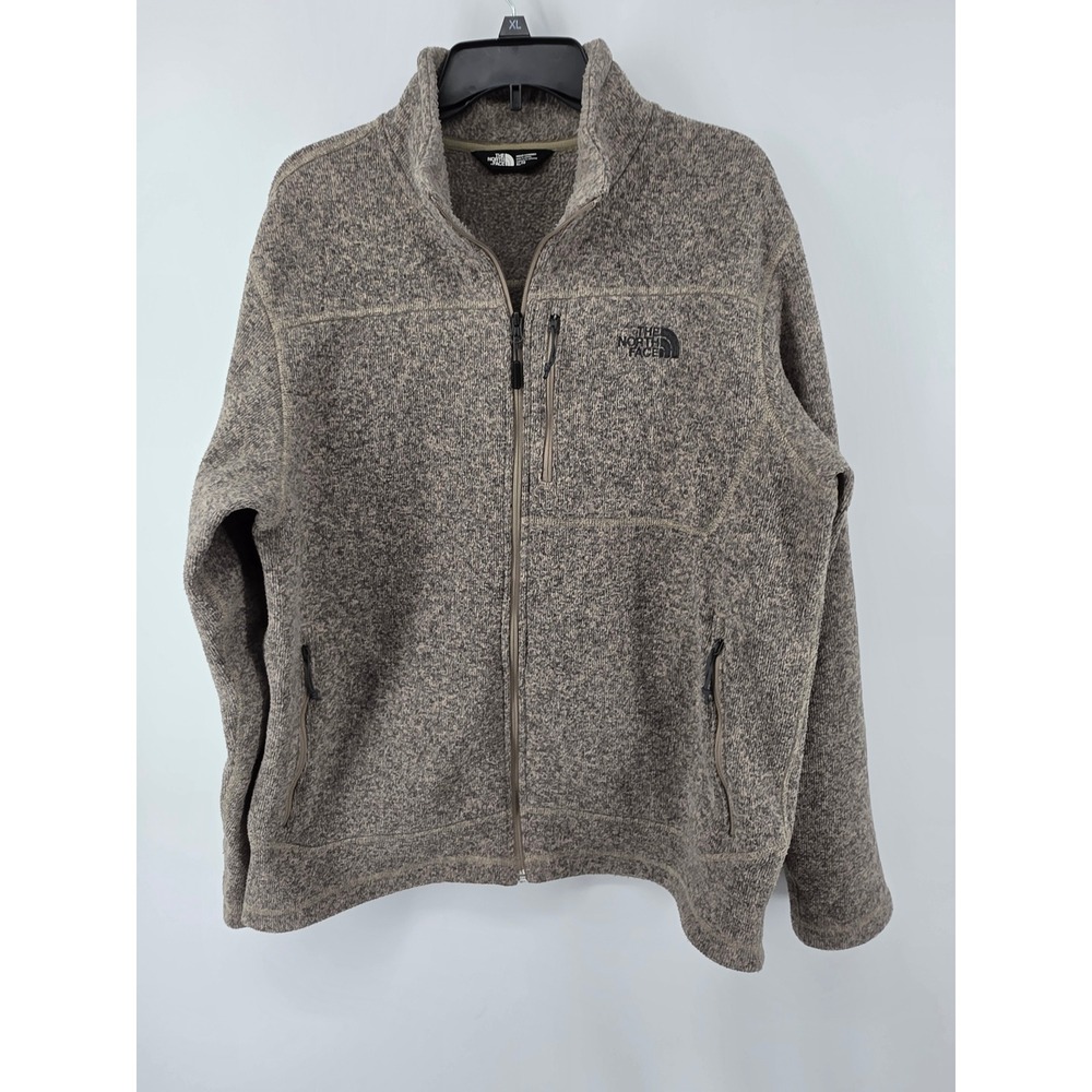 The North Face Gordon Lyons Full Zip Fleece Jacket Mens XL Brown Heather CUA7